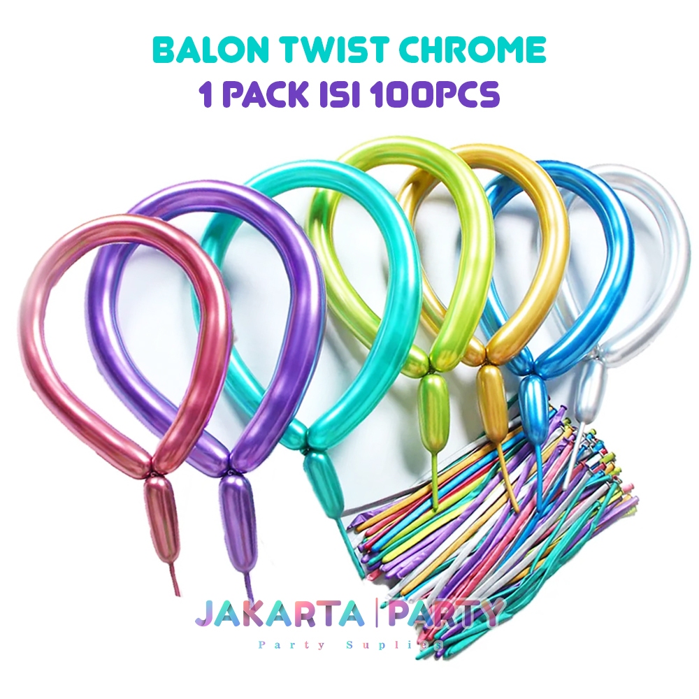 Jual Isi 100 Pcs Balon Twist Chrome Balon Per Pack Balon Cacing Shopee Indonesia 9700