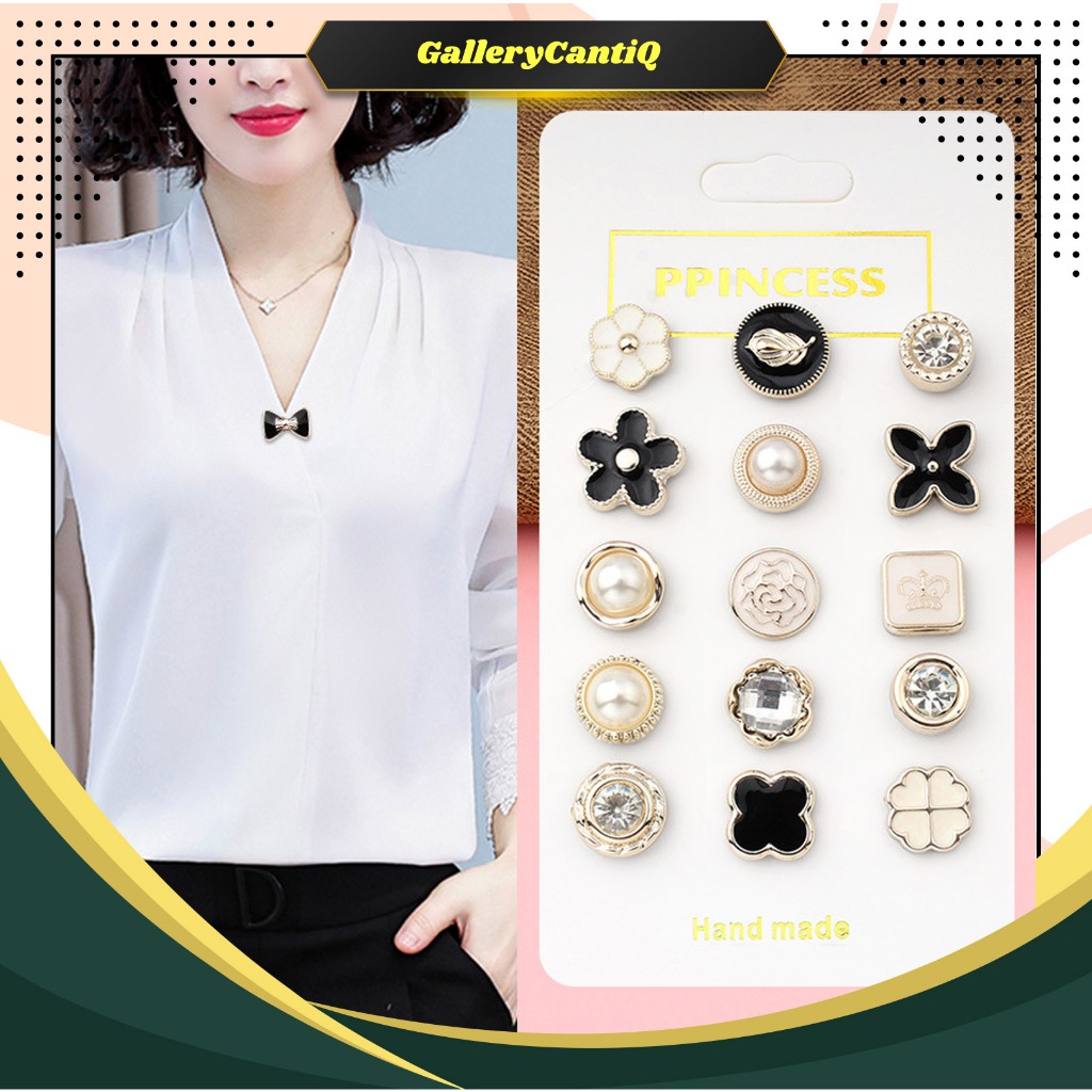 Jual GalleryCantiQ - Bros Baju Aksesoris Wanita 10 Pcs Pin Mini Hijab ...