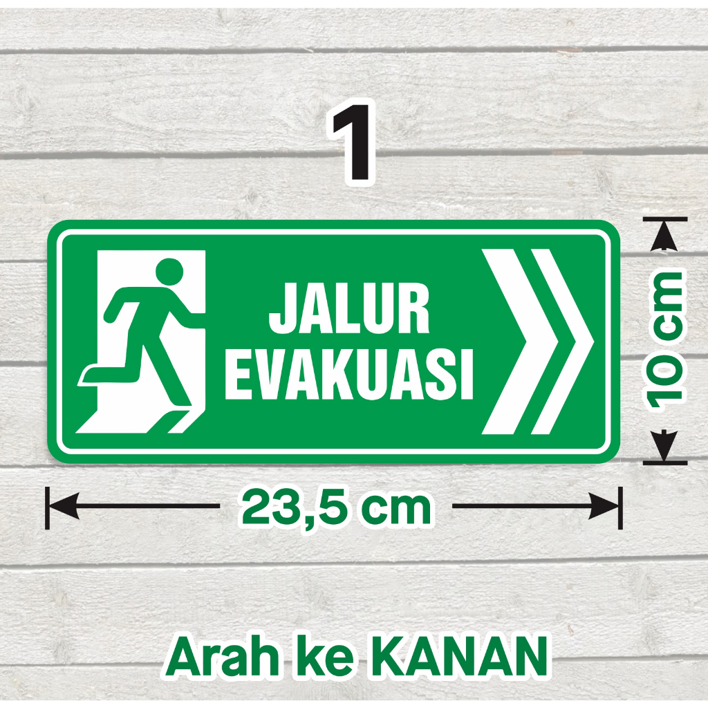 Jual Sticker Vinyl Label Sign Jalur Evakuasi Stiker Rambu | Shopee ...