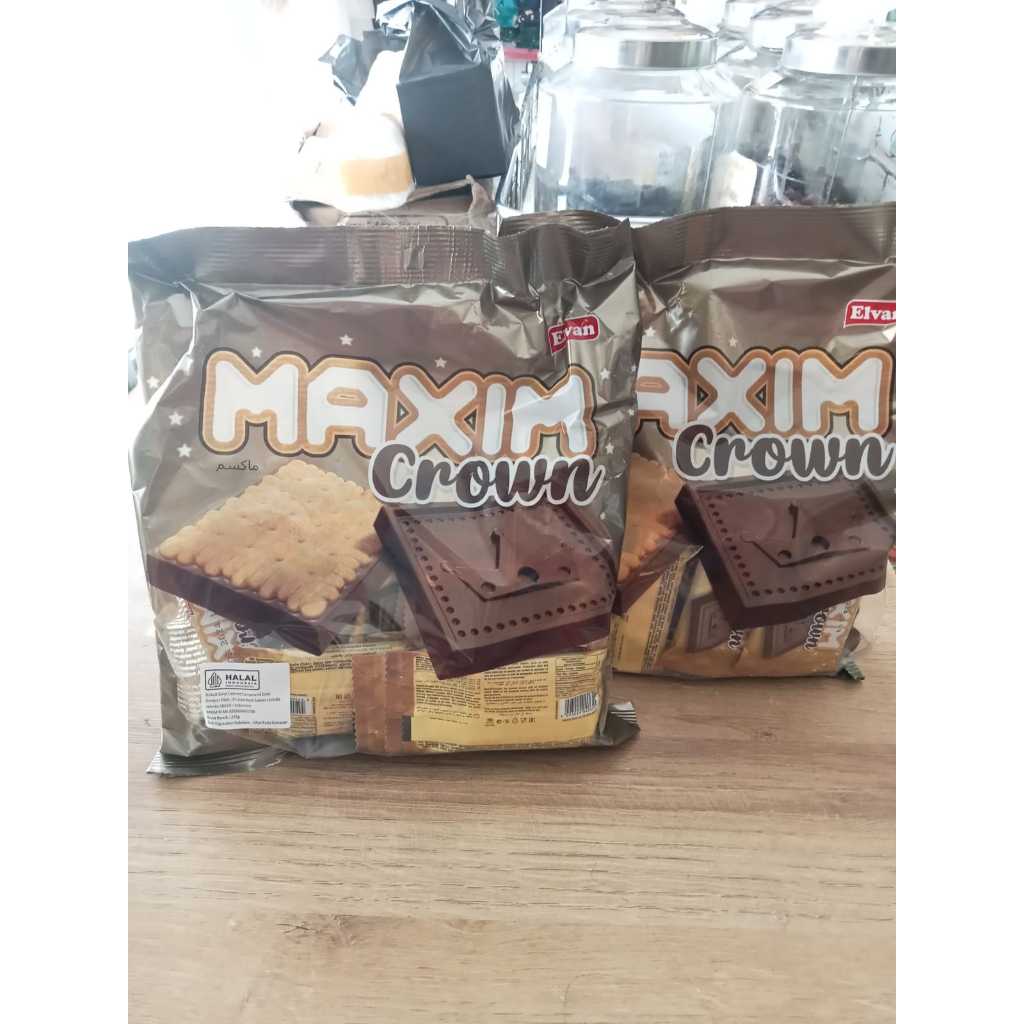 Jual Maxim Crown Halal 275gr Isi 25pcs Elvan Maxim Crown Biskuit Coklat Enak Shopee Indonesia 9940