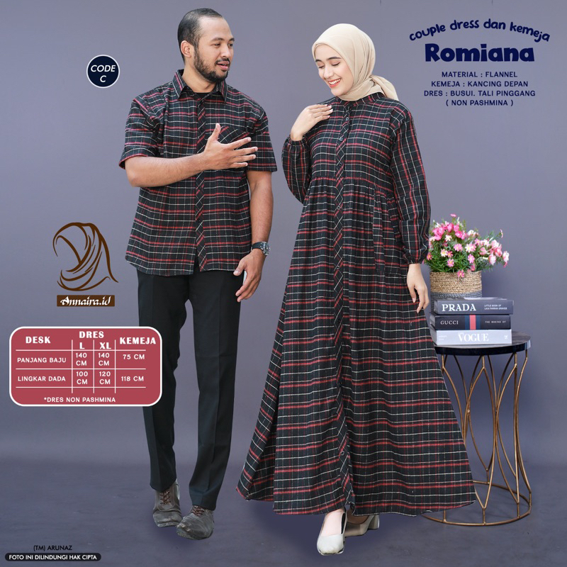 Jual ROMIANA CP FLANEL - GAMIS PLUS KEMEJA KEKINIAN COCOK BUAT COUPLE ...