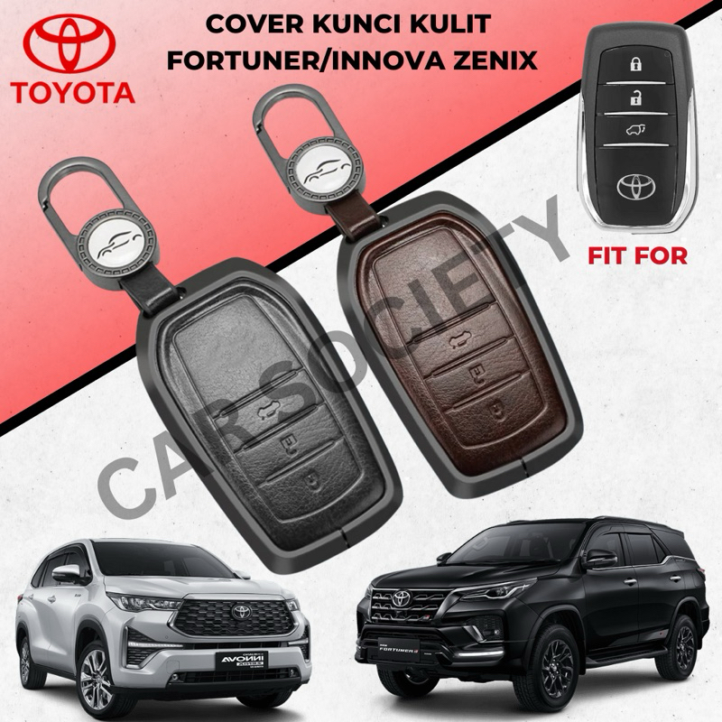 Jual Genuine Leather Keyless Cover For Toyota Fortuner Innova Zenix Tombol Cover Sarung