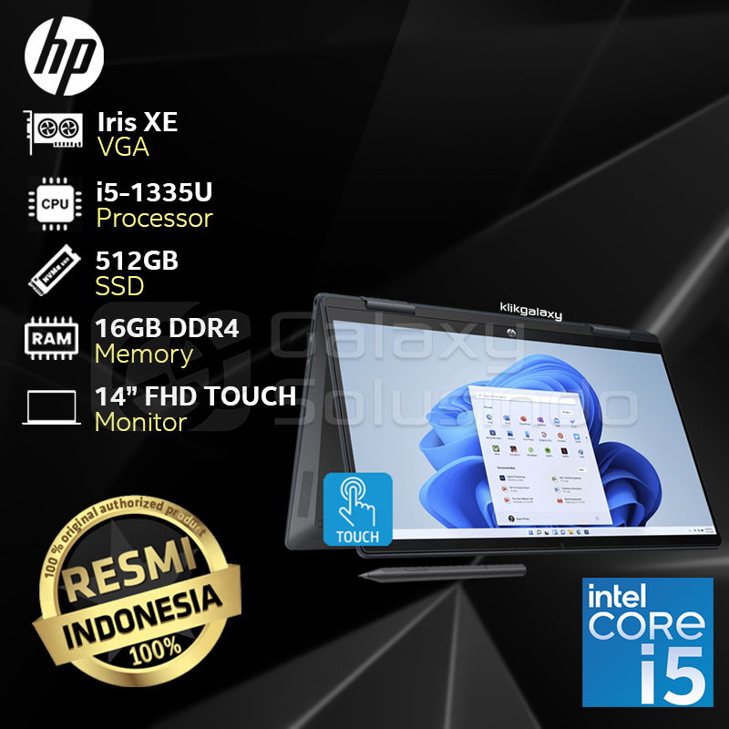 Jual Hp Pavilion X360 14 Ek1069tu Core I5 1335u 512gb Ssd 16gb Ram Fhd Touch Blue Notebook 3485