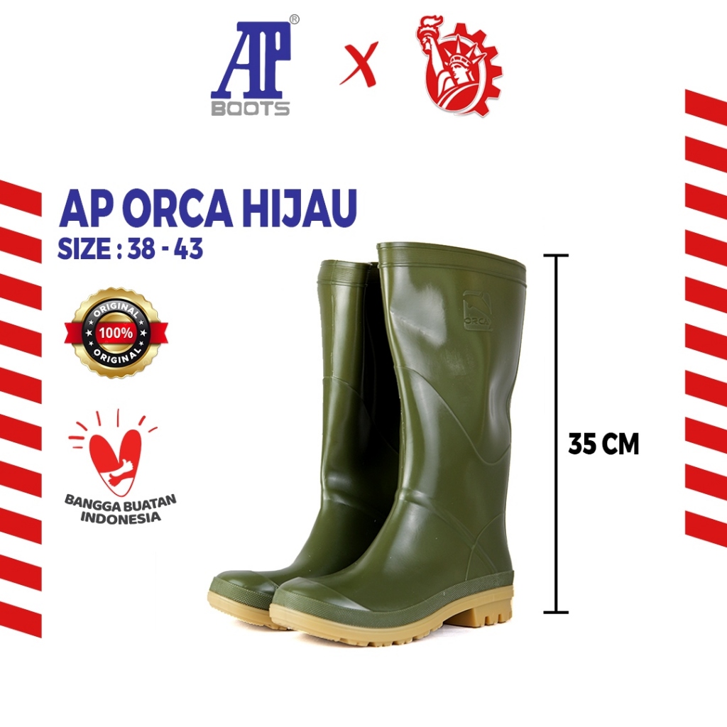 Jual Sepatu Boots Karet Panjang AP ORCA Boot Kerja | Shopee Indonesia
