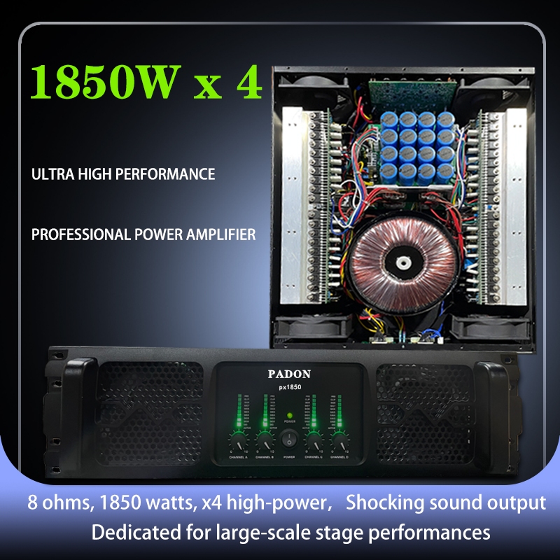 Jual Penguat profesional, 3u empat saluran, 8 ohm, penguat audio Kelas ...