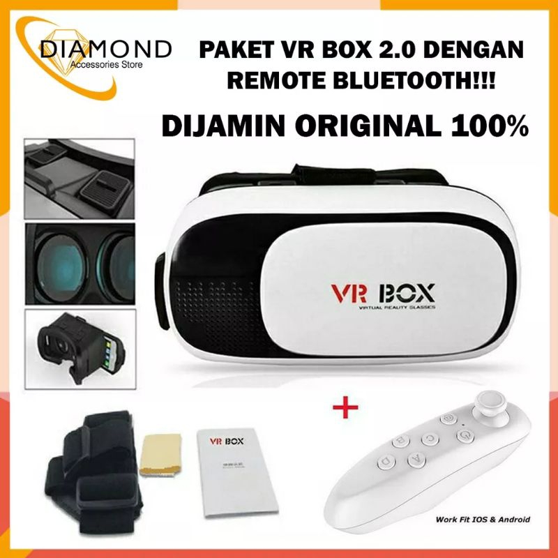 Jual VR Box 2.0+Remote Controller Fullset Lengkap Baru | Shopee Indonesia