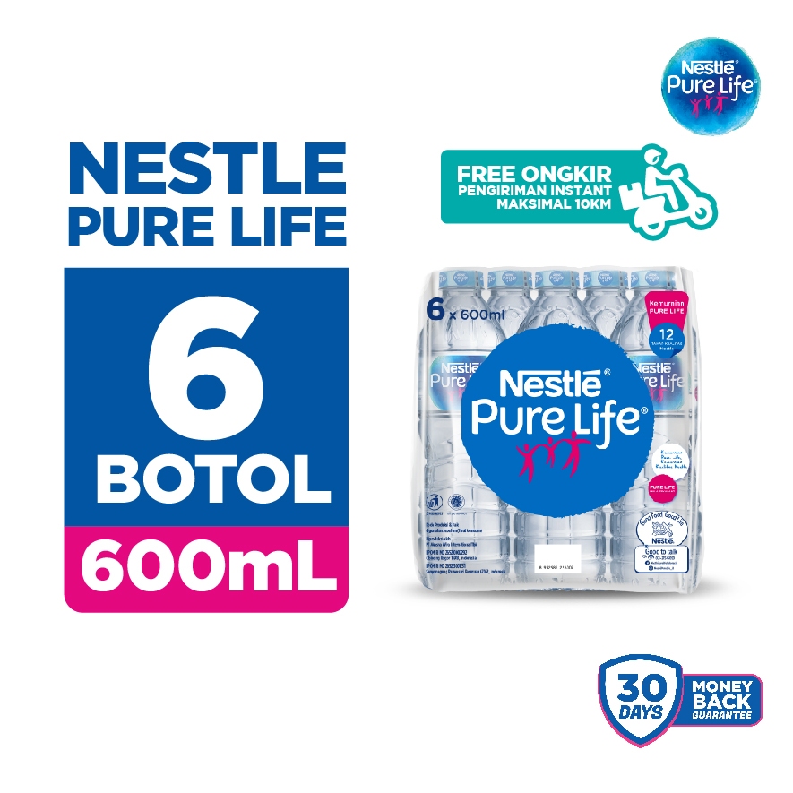 Jual Air Mineral Nestle Pure Life 600mL PAKET ISI 6 Pure Life Air Mineral Air Mineral