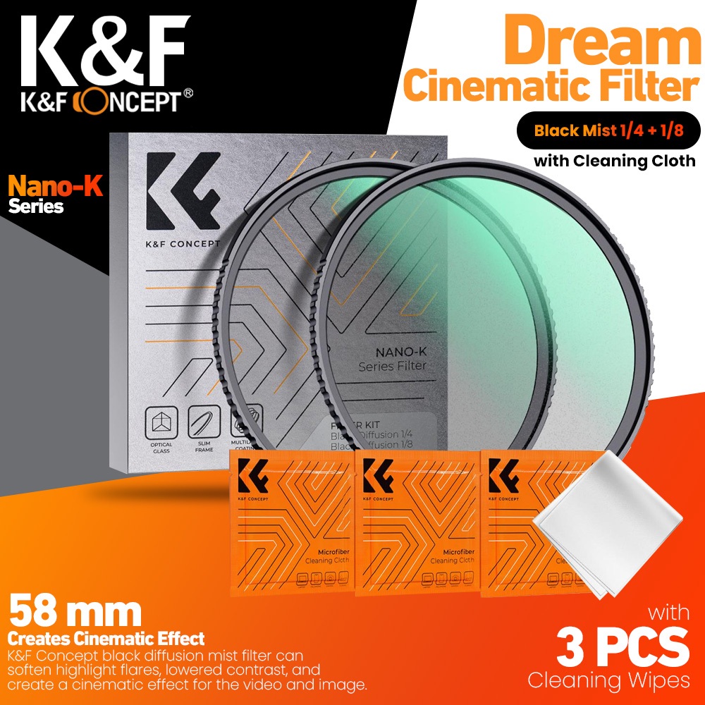 Jual KNF Concept 58mm Dream Cinematic Filter Black Mist 1/4 + 1/8 K&F ...