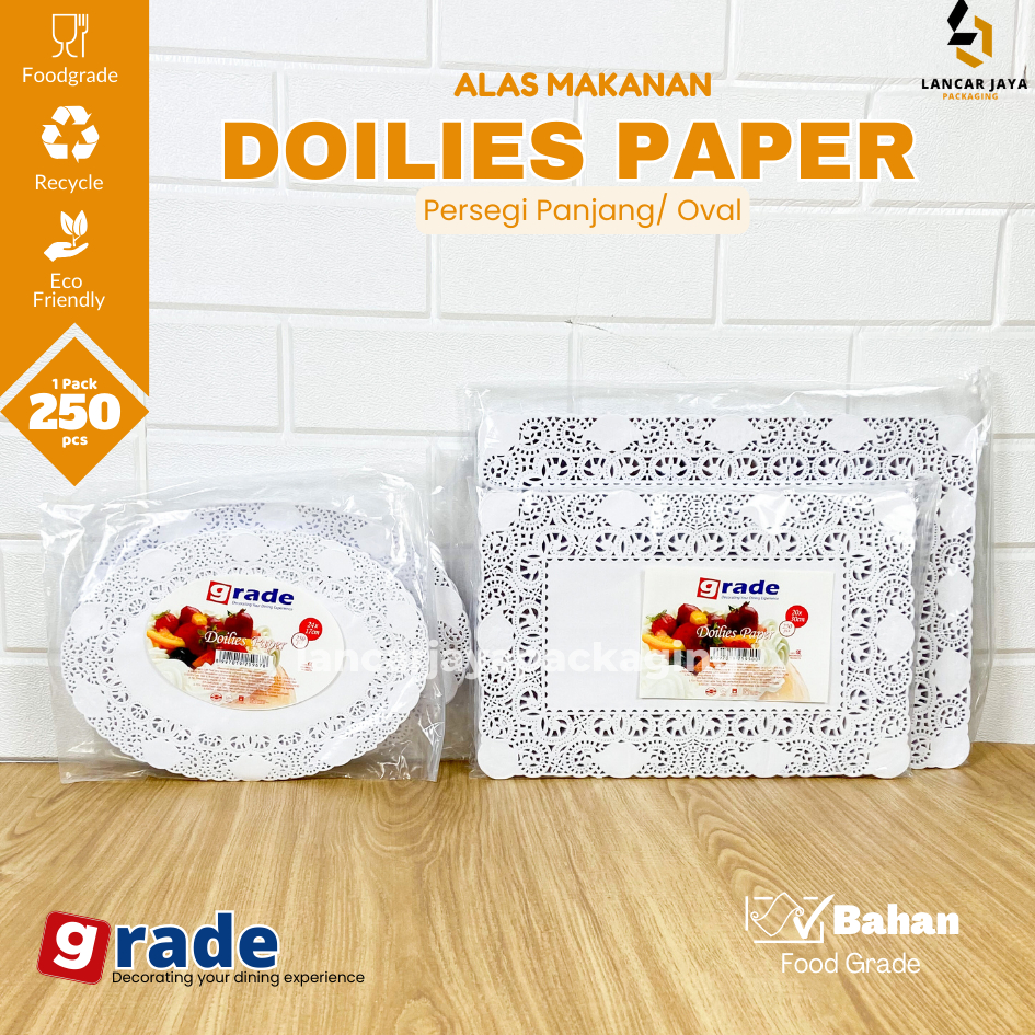 Jual Doilies Paper Grade Rectangular Persegi Panjang Oval White Alas ...