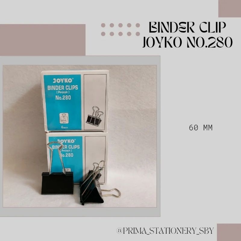 Jual Binder Clip Penjepit Kertas Joyko No 280 Shopee Indonesia