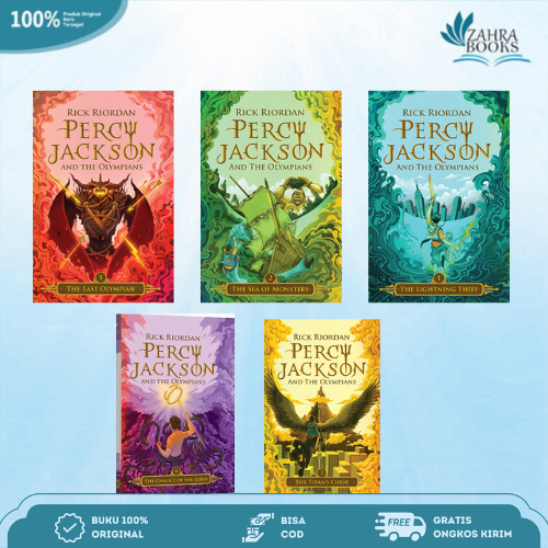 Jual NOVEL PERCY JACKSON AND THE OLYMPIANS PART 1,2,3,4,5 - Rick ...