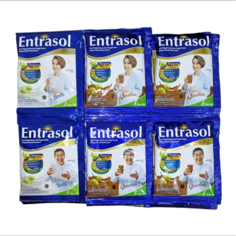 Jual Entrasol Renceng isi 10 Sachet/Susu Bubuk Tinggi Kalsium/Entrasol ...