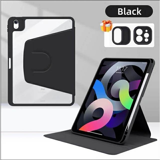 For iPad Pro 11 12.9 Air 4/5/6/7/8/9th Gen Case Smart Clear Cover Pen Holder e
