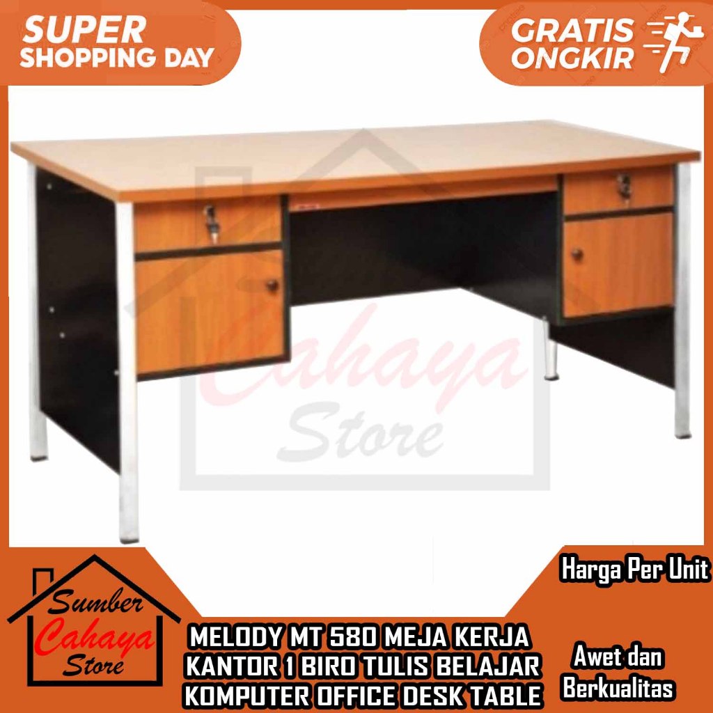 Jual Instant Meja Kerja Kantor Belajar Melody Melodi Mt 580 Office Desk Table Tabel Kasir Staf 5966