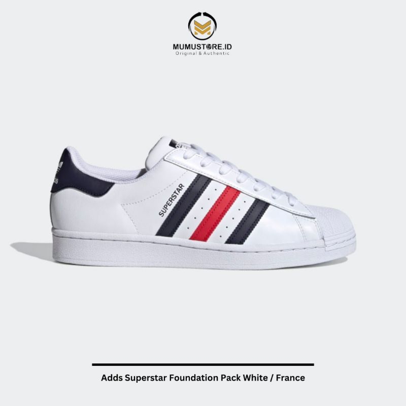Jual SEPATU KASUAL SUPERSTAR FOUNDATION PACK WHITE FRANCE Shopee Indonesia