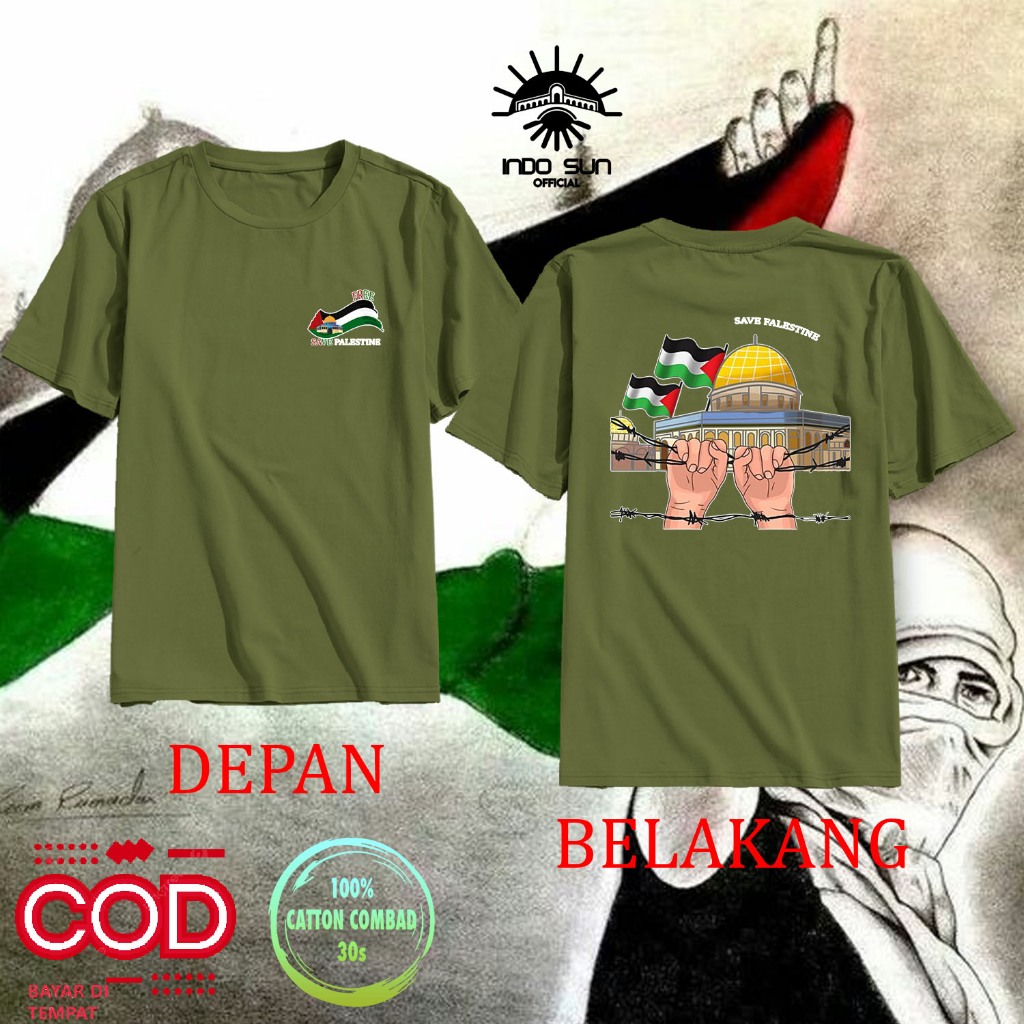 Jual INDOSUN KAOS FREE PALESTINA KAOS SAVE PALESTINA SAVE AL AQSA SAVE