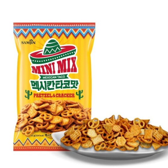 Jual Samjin Mini Mix Pretzel & Cracker Cheddar Cheese / Minimix Mexican ...