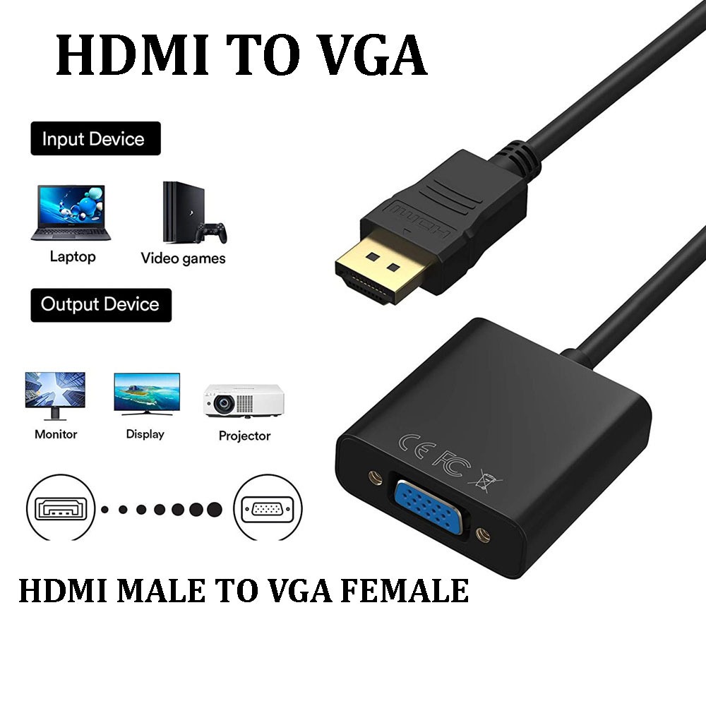 Jual HDMI To VGA Adapter HDMI Male To VGA Female Converter Komputer ...