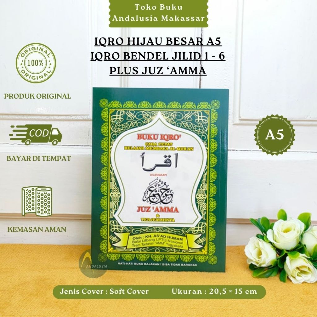 Jual Buku Iqro Hijau Juz Amma Besar A5 Kertas Cd Iqra Bundel 1 Sampai 6 Shopee Indonesia 7507