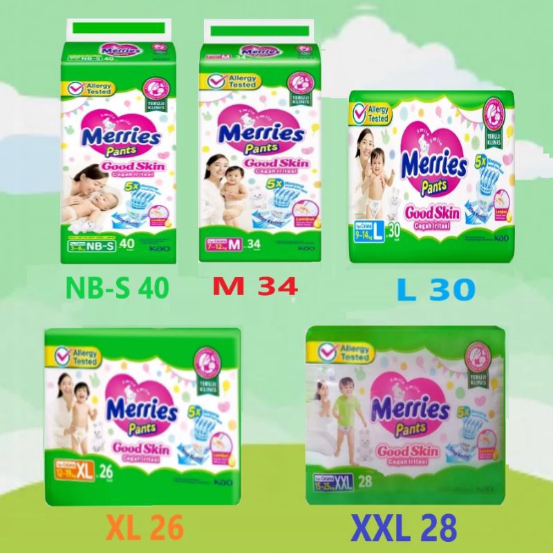 Jual Merries pants popok merries S40 M34 L28 XL26 XXL28 / S 40 M 34 L ...
