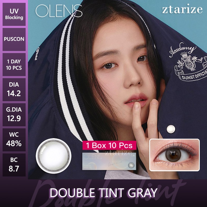 Jual Ztarize Ready Stock Olens Double Tint Gray Day Daily Soft Contact Lens Box P