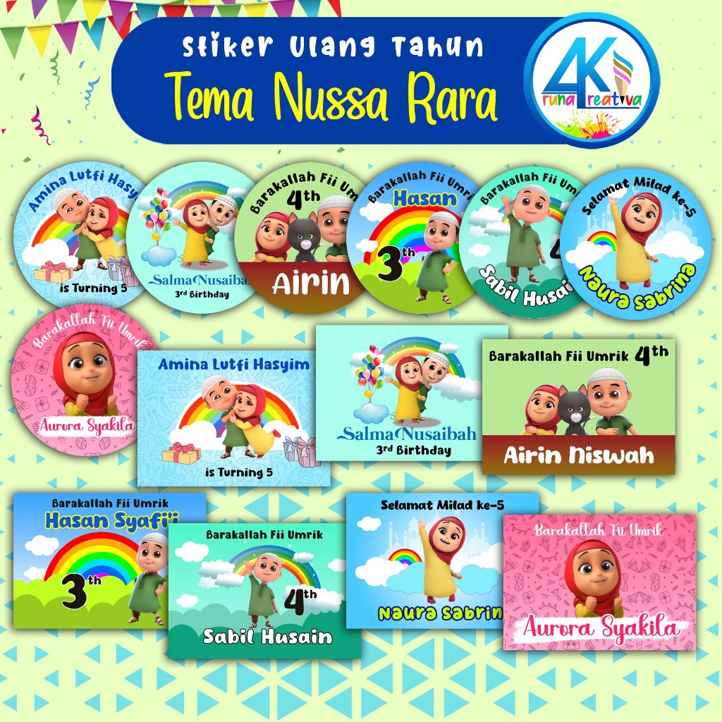 Jual Arunakreativa - 8 Pcs Stiker Ulang Tahun Nussa Rara | Shopee Indonesia