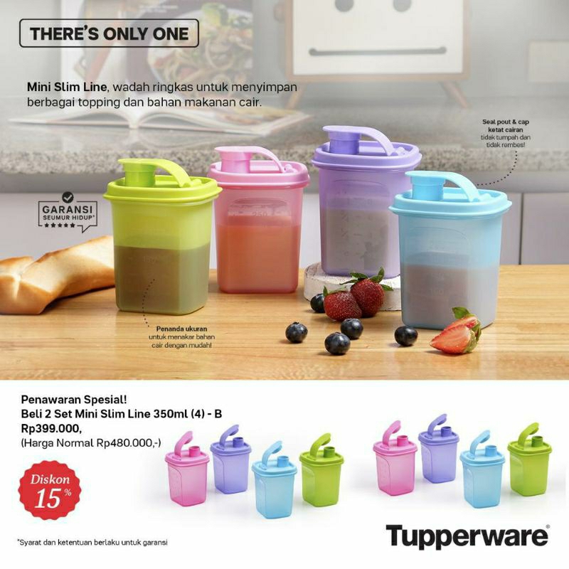 Jual mini slim line 350 ml tupperware | Shopee Indonesia