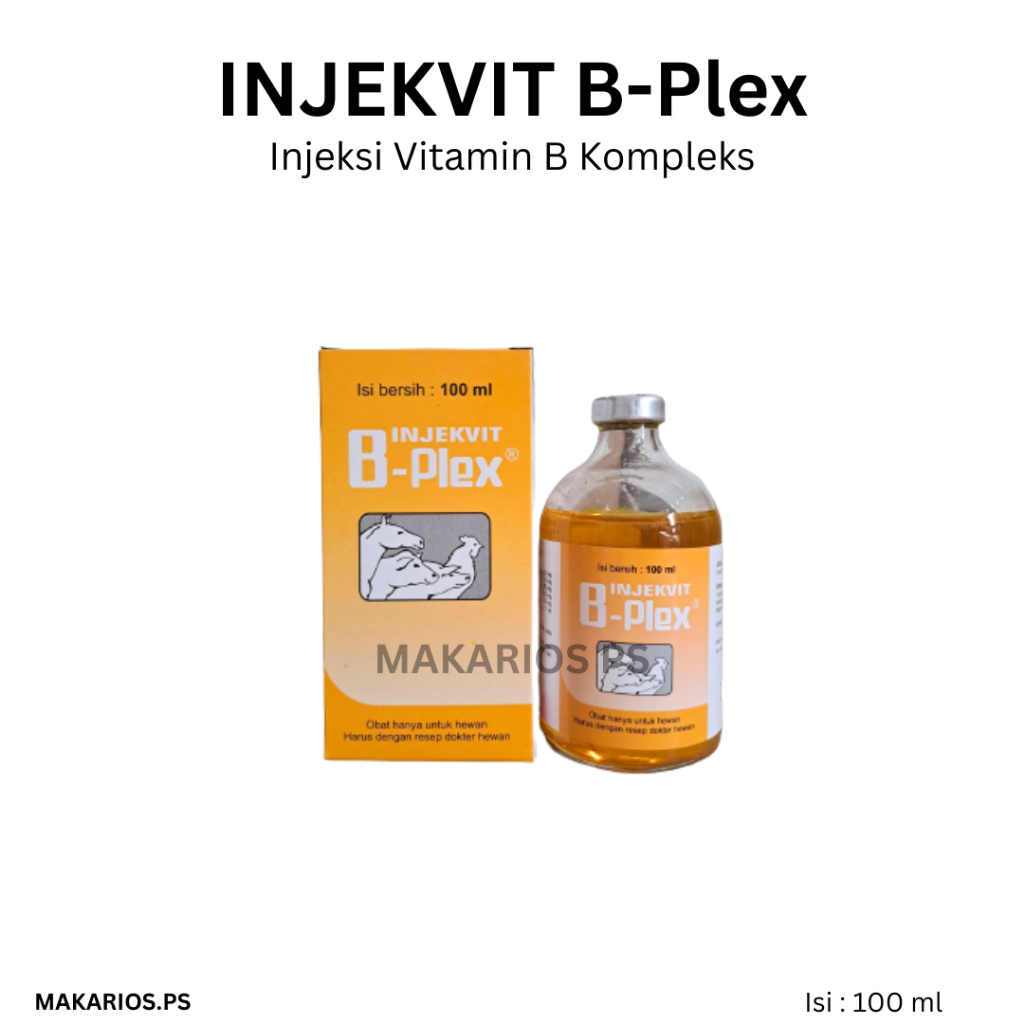 Jual Injekvit BPlex Injeksi Vitamin B Kompleks 100 ml untuk hewan