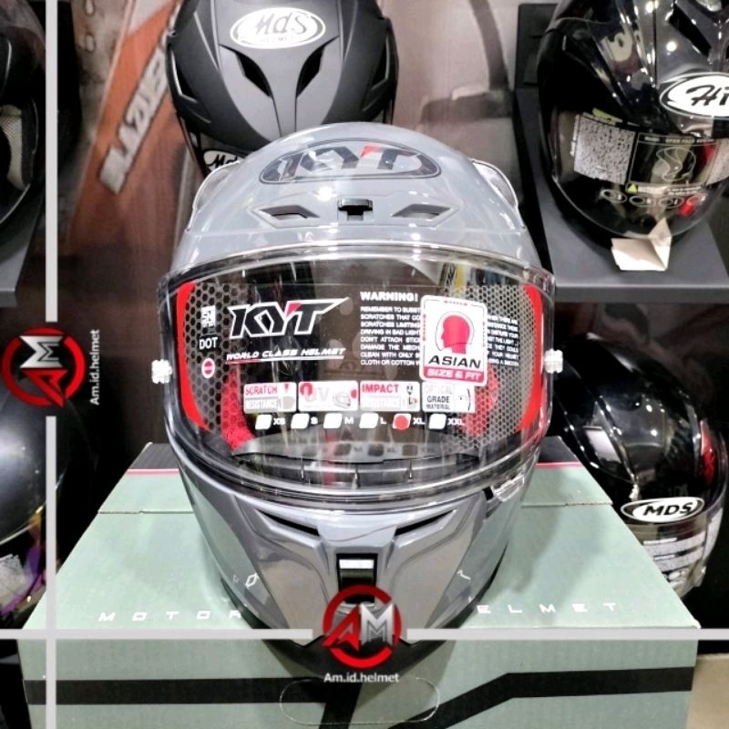 Jual Helm Kyt Striker Plain Gorila Grey Glossy Original Kyt Helm