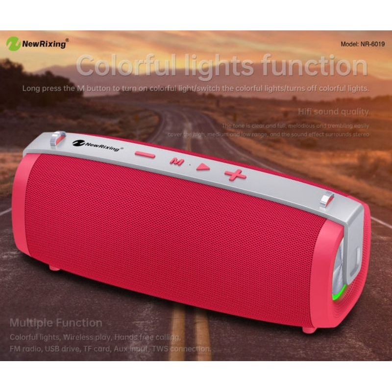 SPEAKER NEWRIXING NR6019M/OUTDOOR WIRELESS SPEAKER/SPEAKER BLUETOOTH  +MICROFHONE/SPEAKER KARAOKE/BATAM BERKAH ACCESORIES