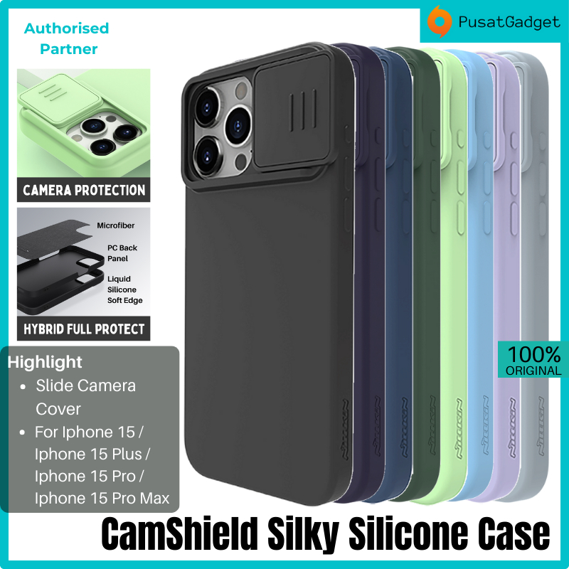 Jual Case Iphone 15/Plus/Pro/Pro Max NILLKIN CamShield Silky Silicone ...