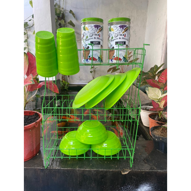 Jual rak piring Hijau/rak piring hijau RPL/rak piring susun/rak piring ...