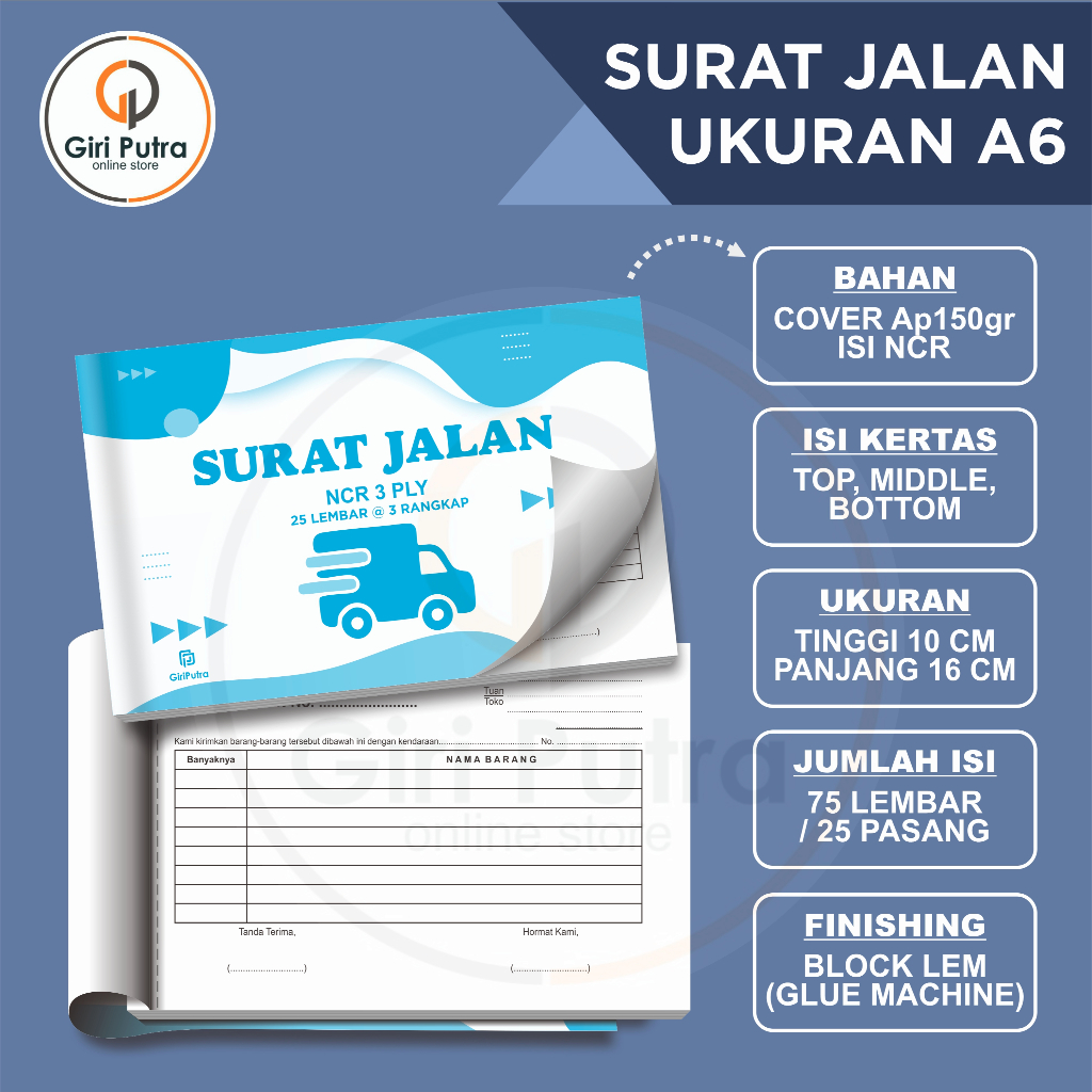 Jual Surat Jalan 3 Rangkap / Nota Surat Jalan / A6 / A5 | Shopee Indonesia
