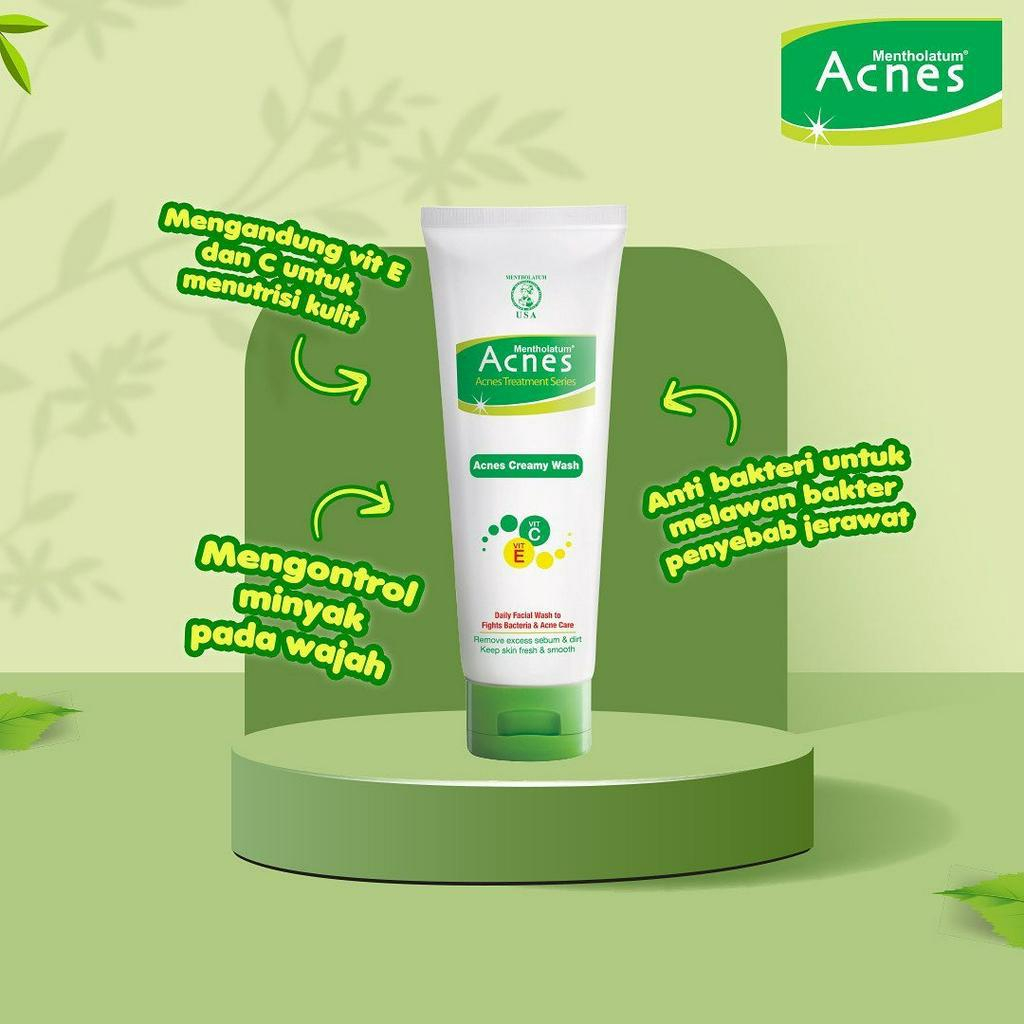 Jual Acnes Creamy Wash 50gr / Acne Facial Wash / Anti Bakteri / Acne