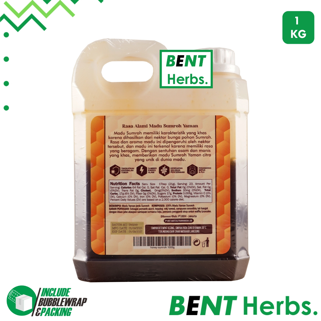 Jual Madu Sumroh Yaman Hadromout Safwa 1Kg Original Sumrah Jerigen ...