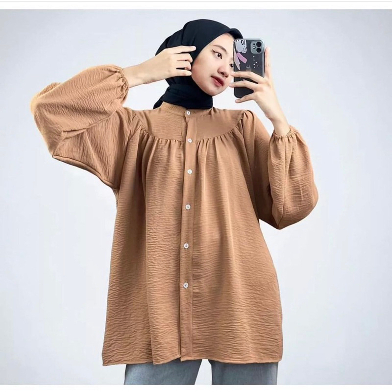 Baje Studio - crincle woven blouse Lou - rose amber main image 0