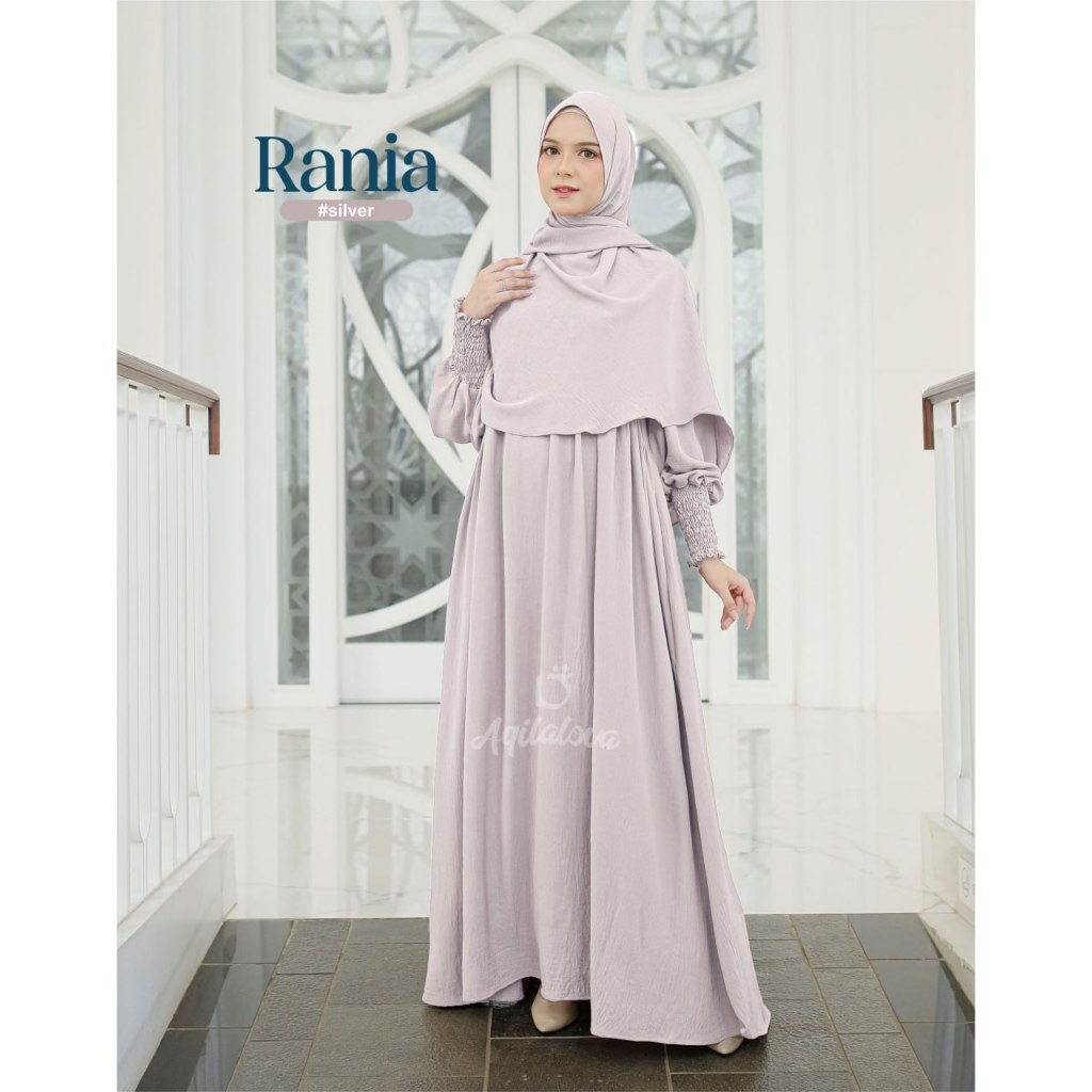 Jual AQILALOVA Gamis Terbaru 2024 Lebaran Wanita Rania Set Hijab Syar'i ...