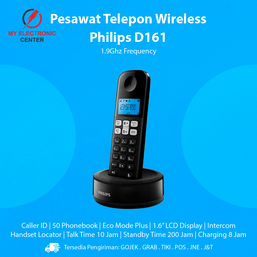 Jual Telepon Wireless Cordless Philips D161 Telephone Rumah Kantor