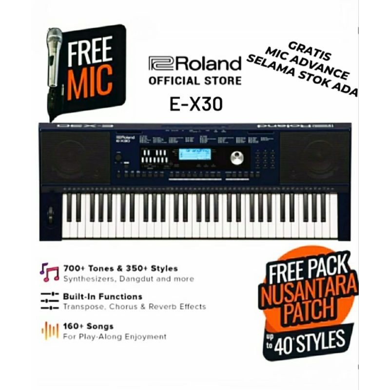 Jual Keyboard Roland E‐X30 61‐key Arranger EX30 EX-30 | Shopee Indonesia