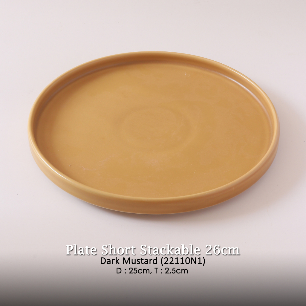 Jual Nate Plateshort Stackable/Dinner plate stackable keramik 26cm ...