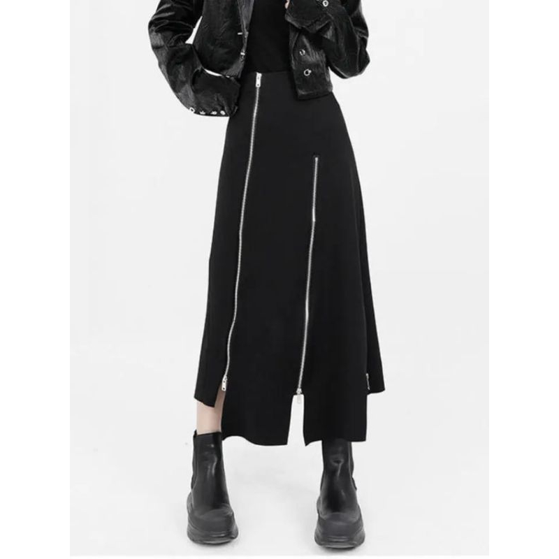 Jual Rok panjang kulit pu wanita tree zipper/Rok kulit/leather skirt ...