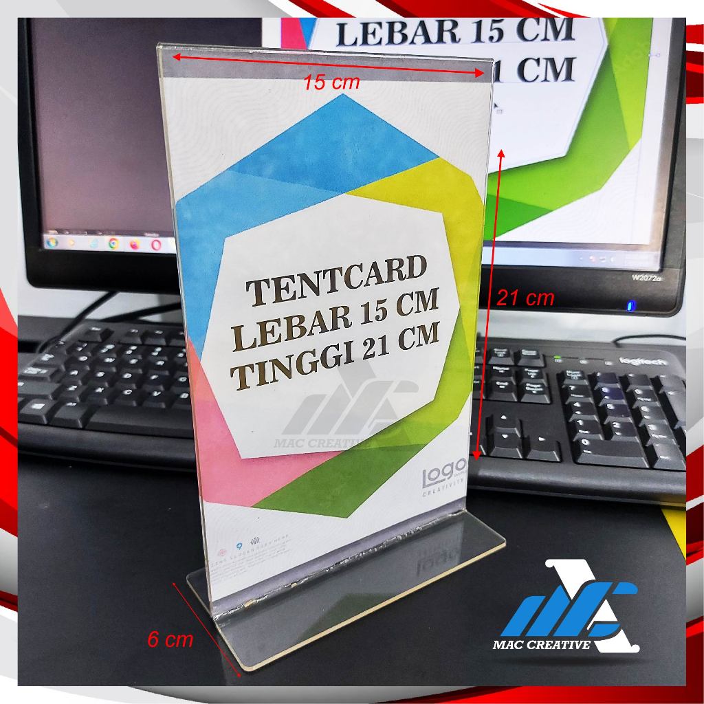Jual TEMPAT BROSUR / TENT HOLDER / TENT CARD AKRILIK DISPLAY UKURAN A5