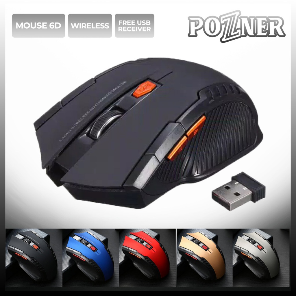 Jual Mouse Gaming Wireless Pozner Mouse 6d Usb 24ghz Optical Mouse Shopee Indonesia 0469