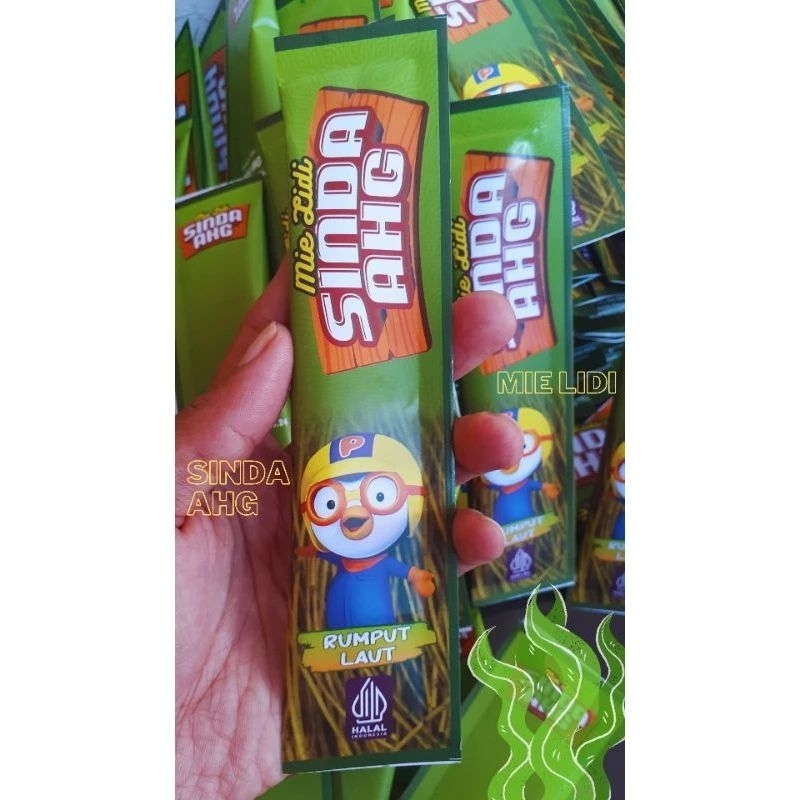 Jual Mie Lidi Karakter Rasa Rumput Laut Ecer 1000/mie lidi viral 12 ...