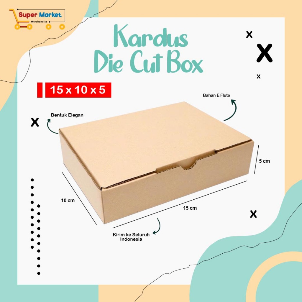 Jual Box Kardus 15x10x5 Die Cut Kotak Bungkus Packing Souvenir Box Dus Kotak Kado Hampers 3017