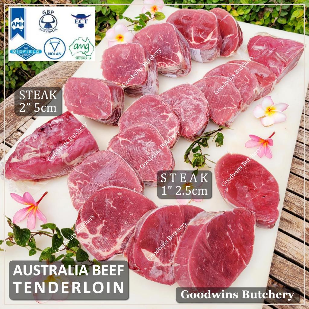 Jual Beef Tenderloin Steak 1 And 2 Inch Australia Eye Fillet Mignon