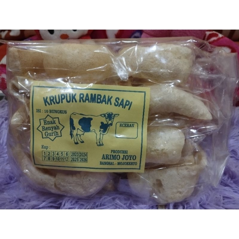 Jual Kerupuk Rambak Kulit Sapi Matang Isi 10 bungkus(1 pack) | Shopee ...