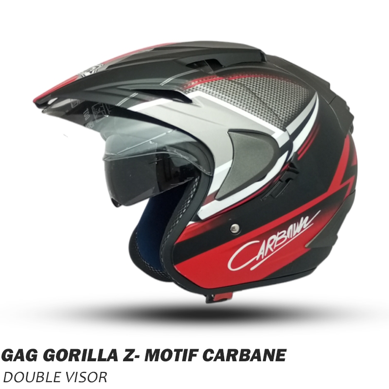 Jual HELM HALF FACE DOUBLE VISOR MOTIF MURAH OBRAL SNI ORIGINAL GAG