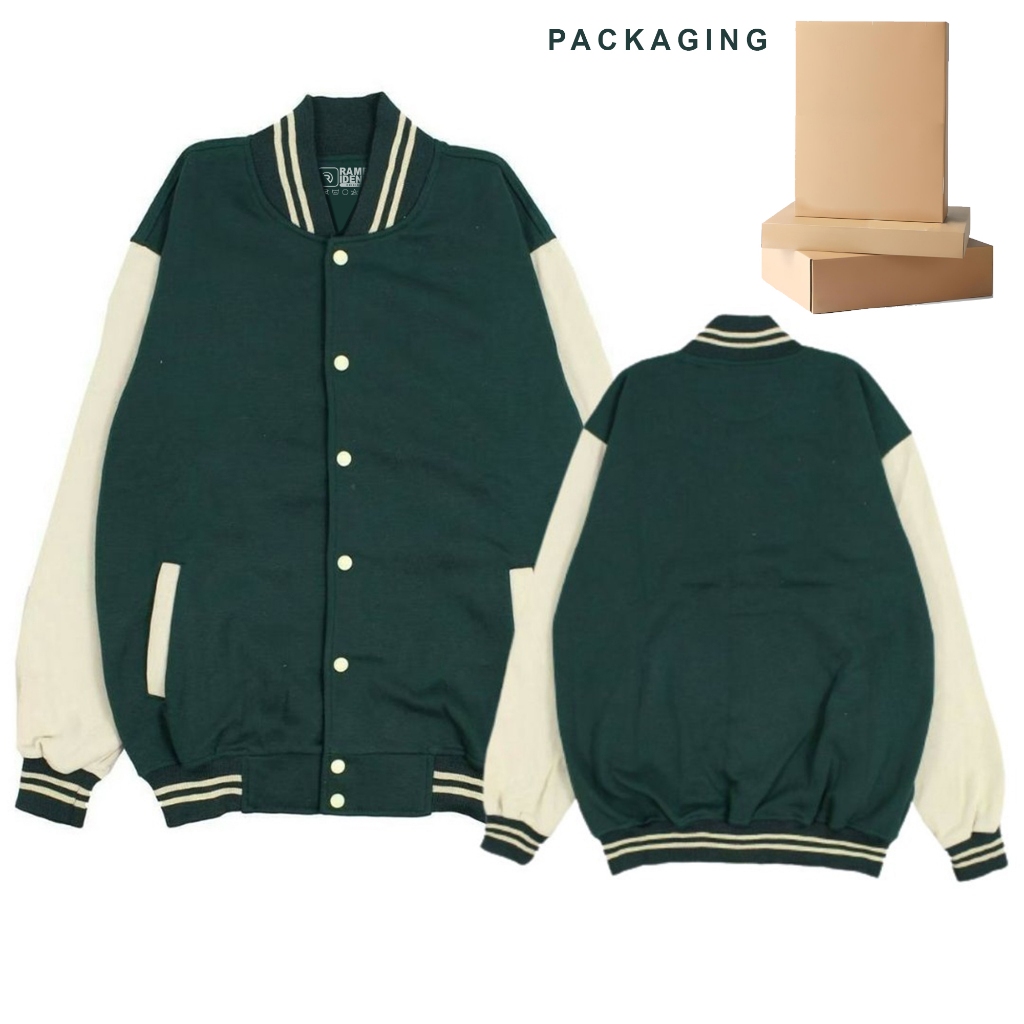 Jual Rambidend - Varsity Kancing Distro Unisex Polos Keren Pria ...