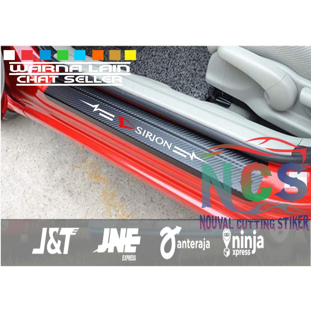 Jual 4PCS STICKER CARBON 3D MOBIL SIRION STICKER STIKER SILL PLATE ...